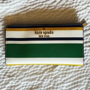 Kate Spade New York white and green wallet